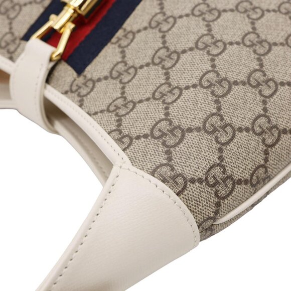 Gucci  Jackie 1961 Medium GG Supreme Canvas Hobo Bag White 636706 - Picture 5 of 9